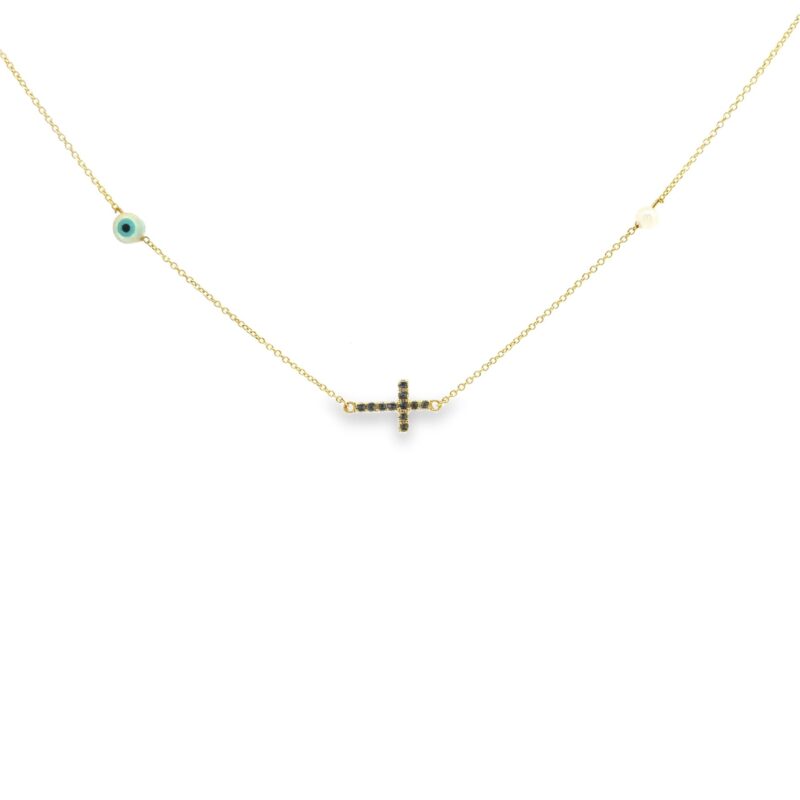 Κολιέ σταυρός-μάτι - Image 2